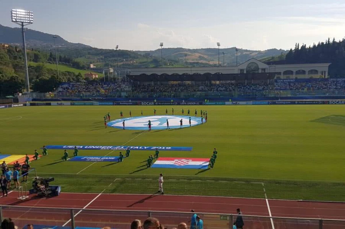 ROMÂNIA U21 - CROAȚIA U21 / FOTO Românii au ocupat stadionul din Serravalle! Mesajul superb afișat de către suporteri