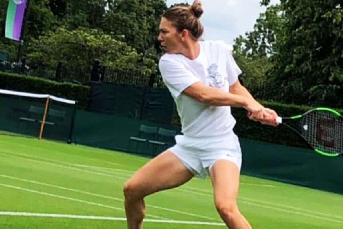 VIDEO + FOTO Simona Halep, primul antrenament pe iarbă la Eastbourne + moment de exuberanță: a dansat «Macarena» în vestiar