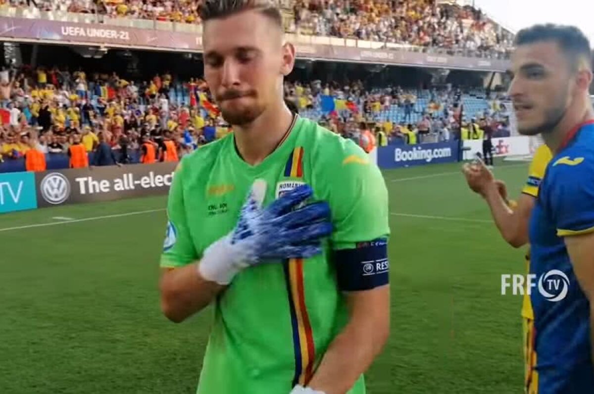 ANGLIA U21 - ROMÂNIA 2-4 // FOTO Ionuț Radu, moment emoționant după victoria cu Anglia U21! I-a dedicat victoria surorii sale, care a murit în 2006: „Te iubesc, Ema!”