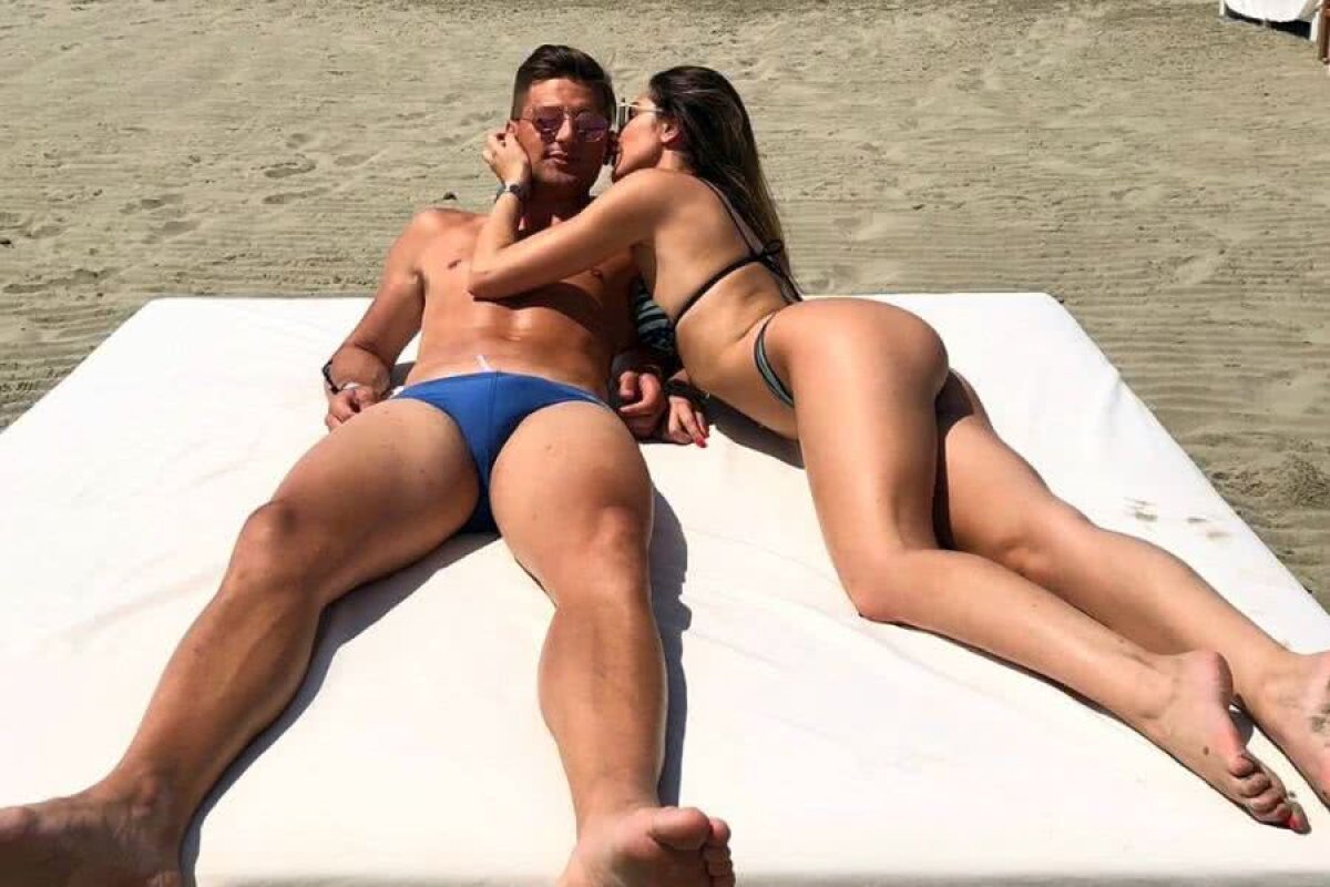 FOTO INCENDIAR Dinamo vrea să-l concedieze, lui nu-i pasă! Elvis Kabashi și iubita lui, apariție spectaculoasă la plajă