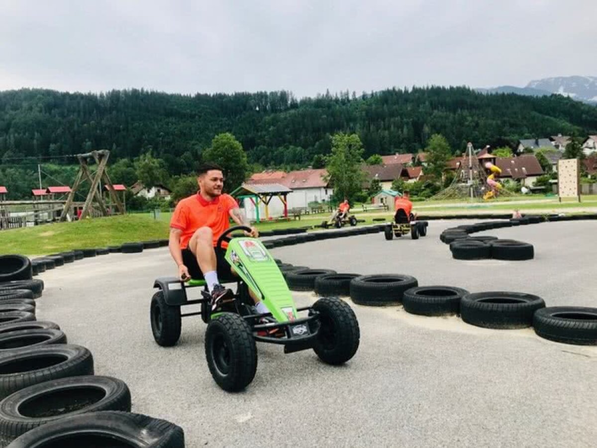 VIDEO Jucătorii de la CFR Cluj au timp și de distracție în cantonamentul din Austria! Cine a câștigat cursa de karting