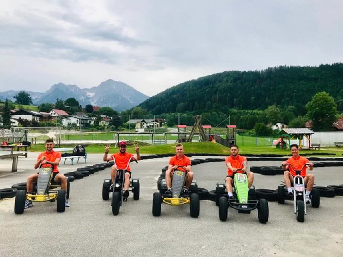 VIDEO Jucătorii de la CFR Cluj au timp și de distracție în cantonamentul din Austria! Cine a câștigat cursa de karting