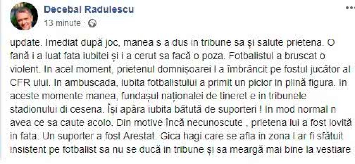 FRANȚA U21 - ROMÂNIA U21 0-0 // FOTO Atenție, imagini care vă pot afecta emoțional! Moment șocant la Cesena dezvăluit de Mirel Rădoi:„ Doi suporteri români au lovit-o pe iubita lui Cristi Manea”
