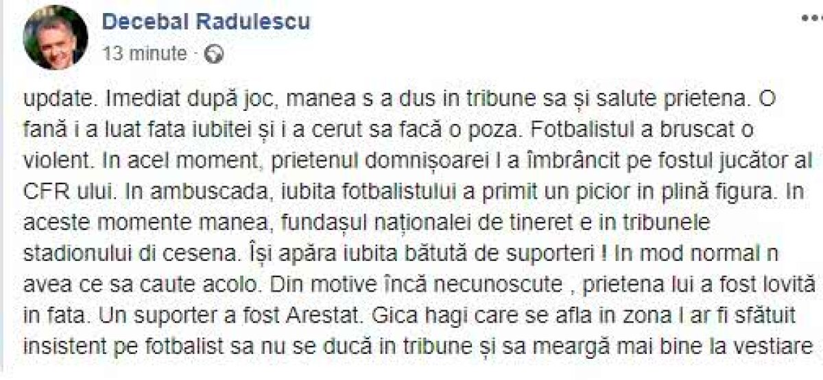 FRANȚA U21 - ROMÂNIA U21 0-0 // FOTO Atenție, imagini care vă pot afecta emoțional! Moment șocant la Cesena dezvăluit de Mirel Rădoi:„ Doi suporteri români au lovit-o pe iubita lui Cristi Manea”