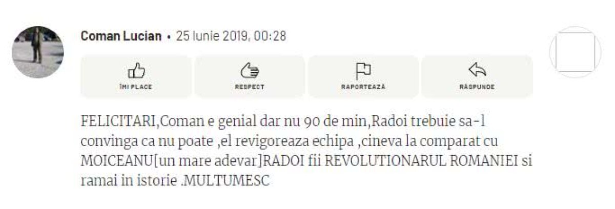 Rezultate evaluare națională U21 » Fanii români au analizat jucătorii după 3 meciuri în grupe: „Florinel Coman e genial, dar nu de 90 de minute!”