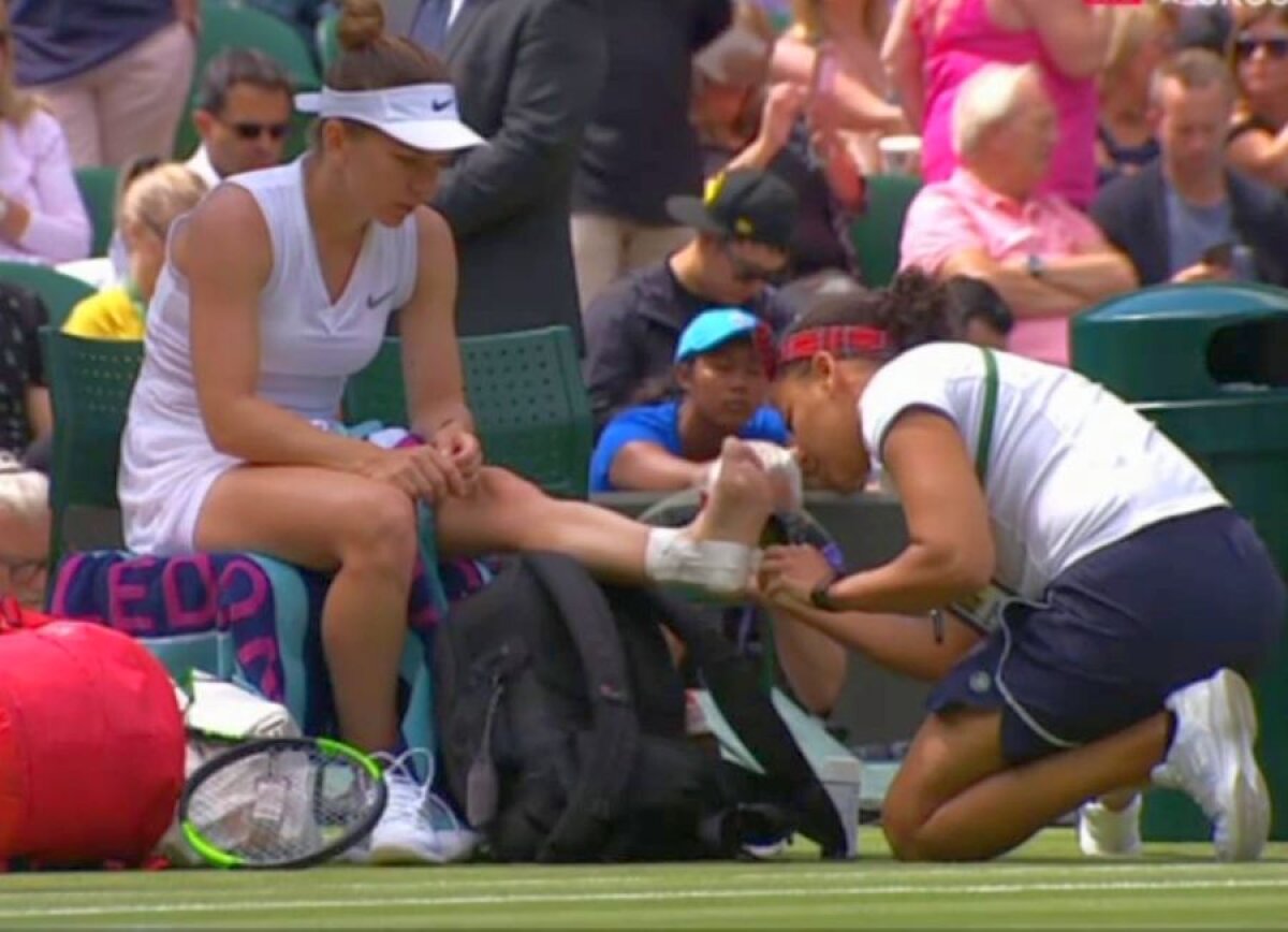 HALEP - SASNOVICH 6-4, 7-5 // Simona Halep, emoții mari la Wimbledon! A alunecat și a cerut intervenția fizioterapeutului