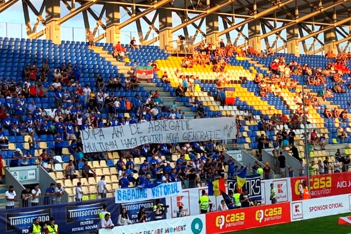 CFR CLUJ - VIITORUL // FOTO Suporterii Viitorului, reverență în fața lui Gică Hagi » Mesajul afișat la Supercupa cu CFR Cluj, după parcursul României U21 de la EURO