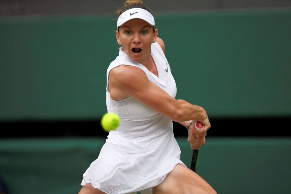 SIMONA HALEP - SHUAI ZHANG 7-6, 6-1 // FOTO + VIDEO Simona Halep, imperială! Jucătoarea noastră s-a calificat în semifinale la Wimbledon după o revenire imensă reușită în fața lui Zhang