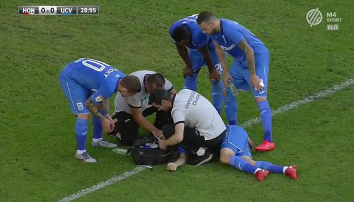 HONVED - CRAIOVA 0-0 // FOTO Imagini dure în Ungaria: Nicușor Bancu, plin de sânge, a fost cusut chiar pe teren
