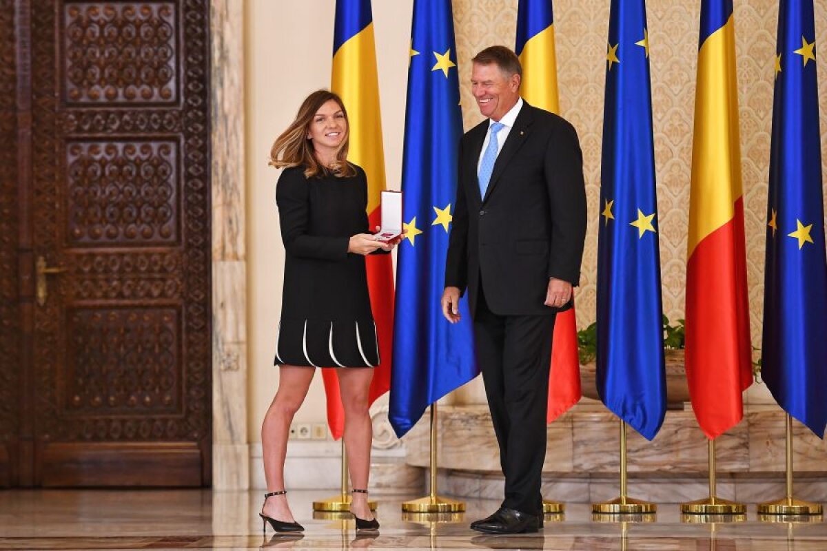 VIDEO // Simona Halep, decorată de președintele Klaus Iohannis cu „Ordinul Steaua României”» Campioana, alături de iubit la Cotroceni