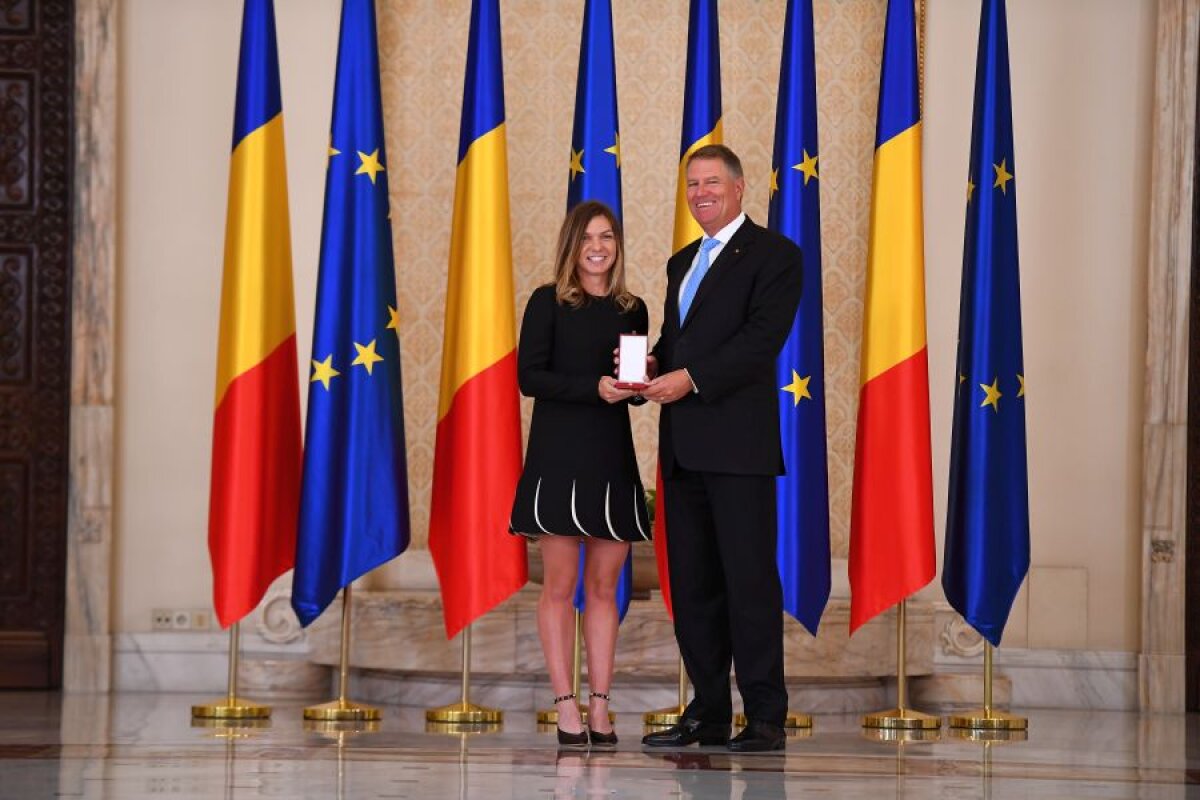 VIDEO // Simona Halep, decorată de președintele Klaus Iohannis cu „Ordinul Steaua României”» Campioana, alături de iubit la Cotroceni