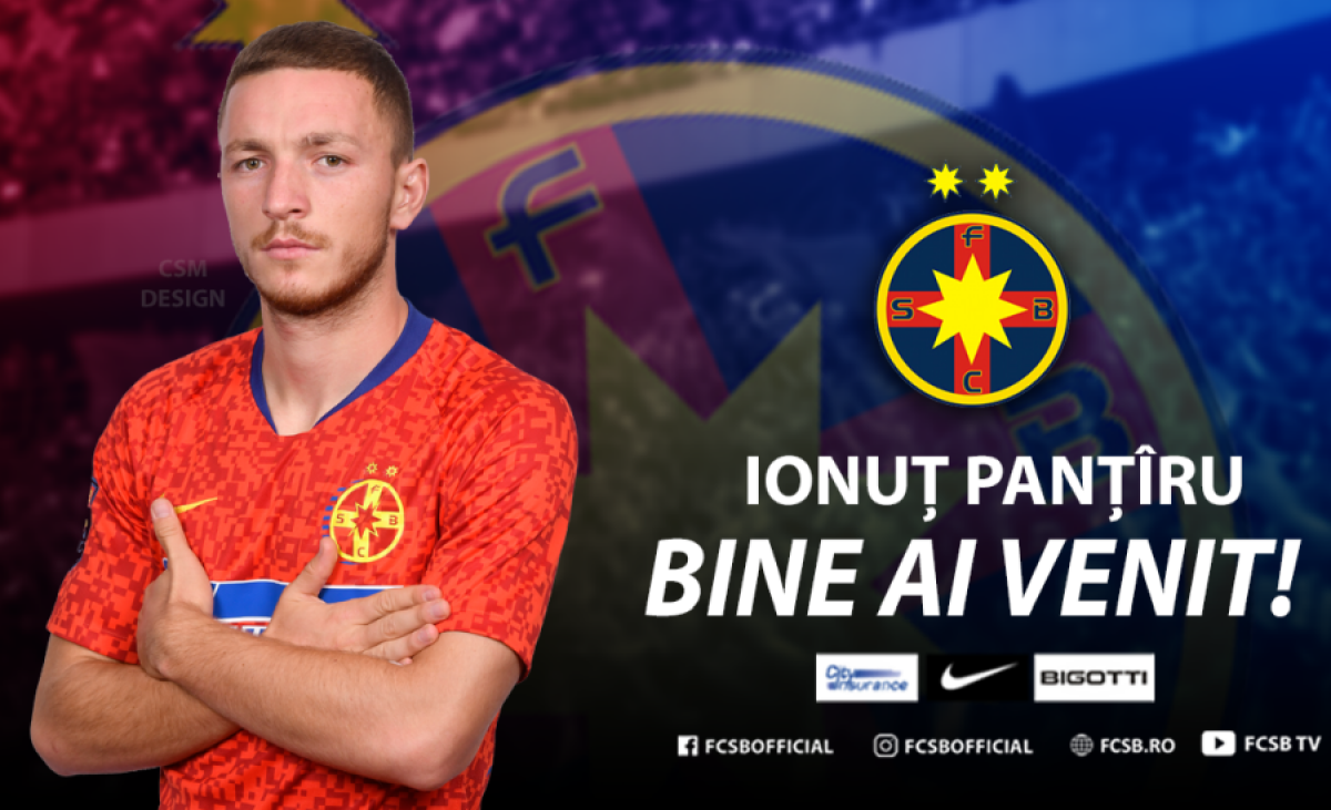 Ionuț Panțîru, prima poză în tricoul lui FCSB & declarații: „Sper să nu îl dezamăgesc pe domnul Becali” + Care e al doilea transfer prezentat oficial azi de steliști