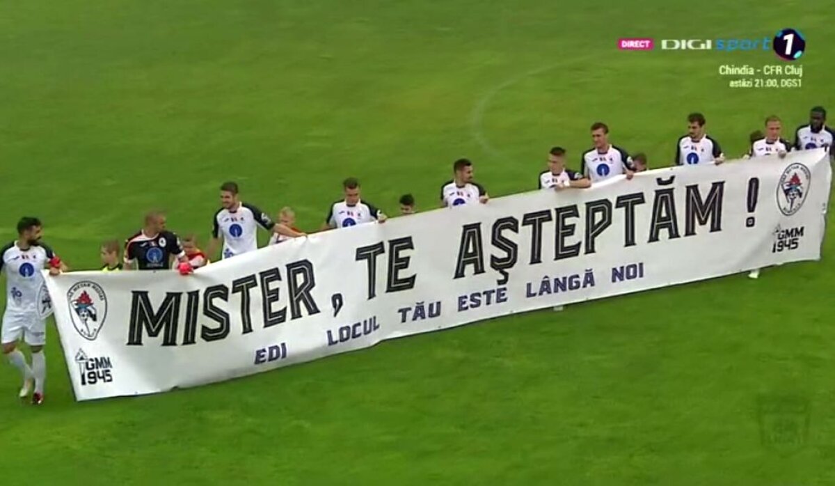 FC BOTOȘANI - GAZ METAN // FOTO Edward Iordănescu, banner uriaș de la propriii jucători » Antrenorul e în Elveția la investigații