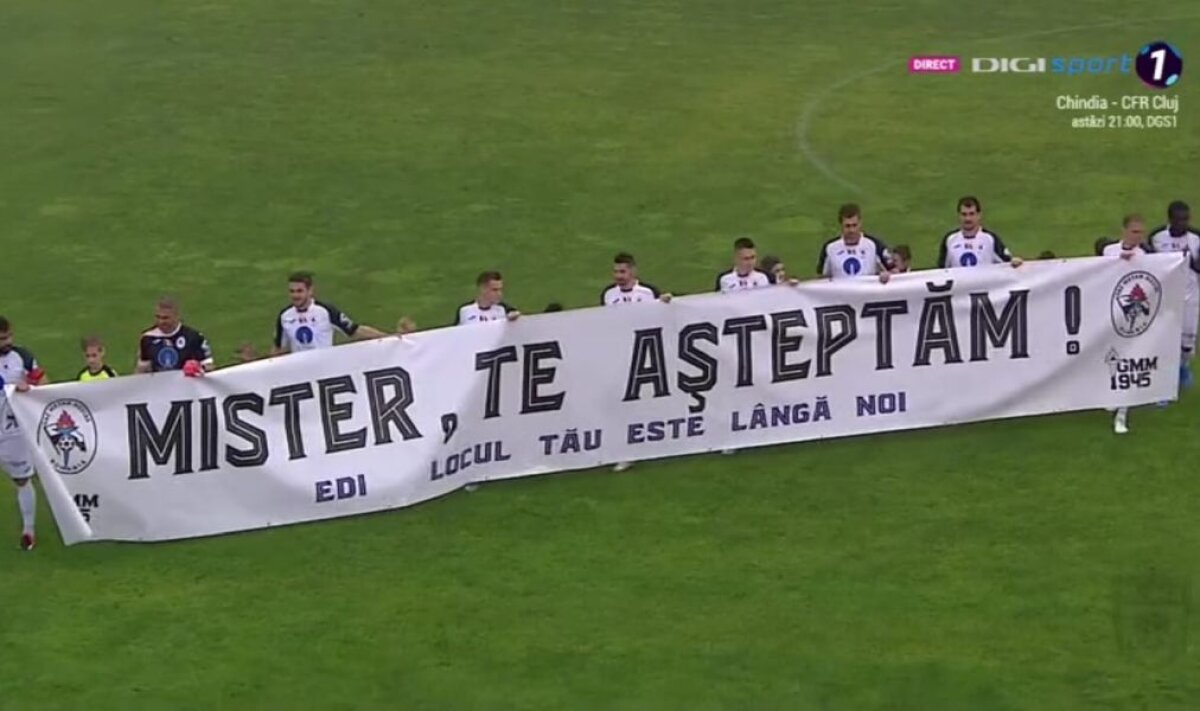 FC BOTOȘANI - GAZ METAN // FOTO Edward Iordănescu, banner uriaș de la propriii jucători » Antrenorul e în Elveția la investigații