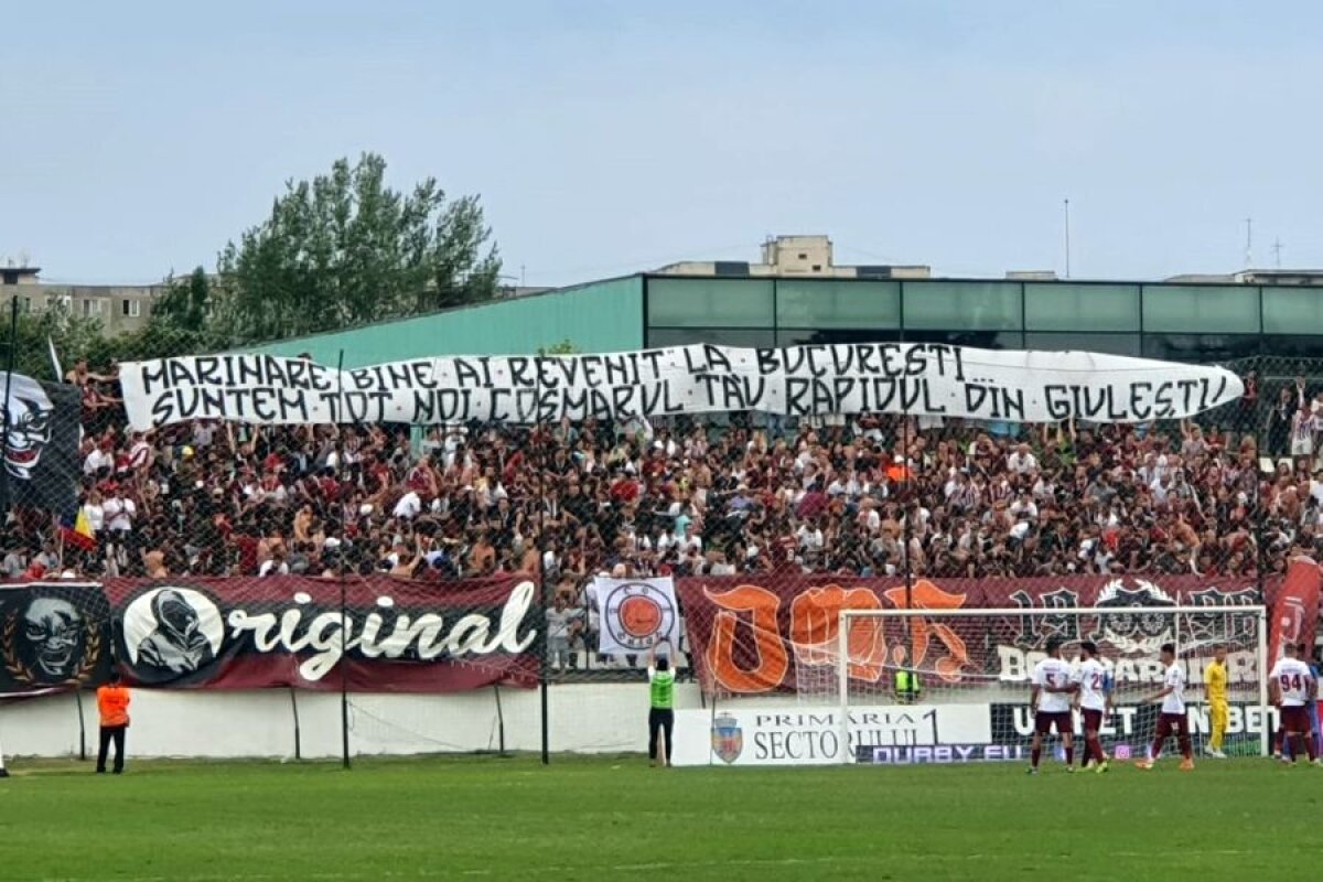 RAPID - FARUL 0-0 // FOTO Ultrașii Rapidului, 4 mesaje ironice pentru constănțeni: „Ați vândut porumb cu sare s-aveți bani de deplasare”