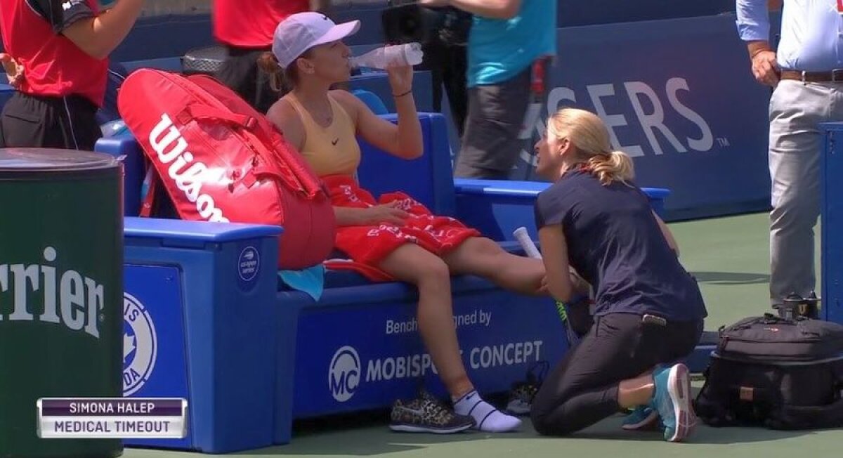 SIMONA HALEP - JENNIFER BRADY // FOTO Ce nu s-a văzut la TV » Simona Halep, probleme medicale înaintea setului decisiv