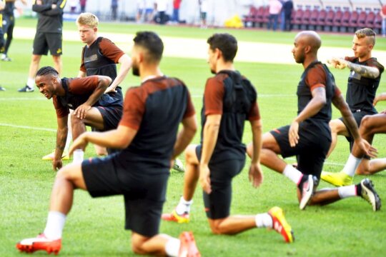 Kevin De Bruyne se antrenează pe Național Arena pentru Steaua-Manchester City, foto: Raed Krishan, GSP