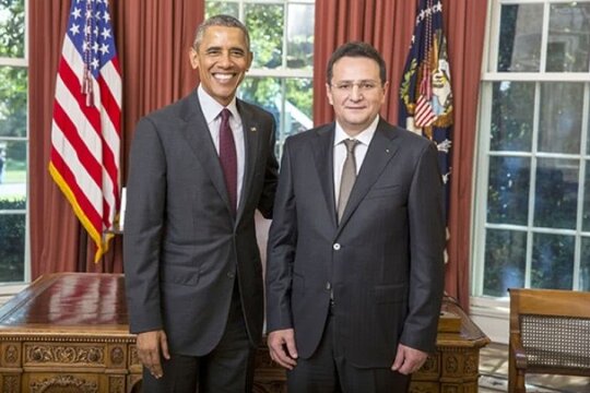 George Maior, în dreapta, alături de Barack Obama, fostul președinte SUA