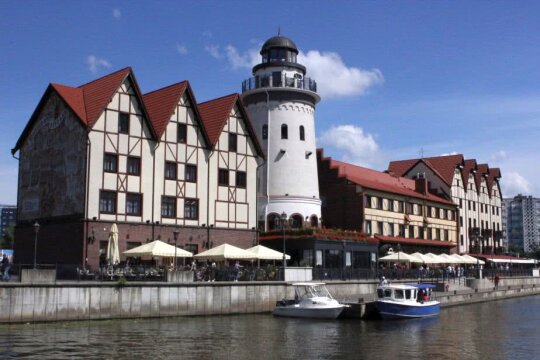 Acesta este "satul pescarilor". Clădiri construite în stil german. O imagine a vechiului Königsberg
Fotografii de Theodor Jumătate