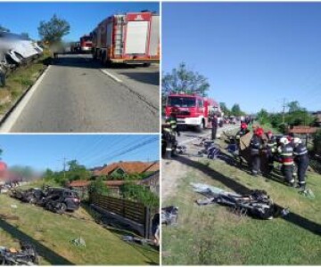 Accident teribil în Tomşani, Vâlcea. Impact violent între un autocar cu 51 ...