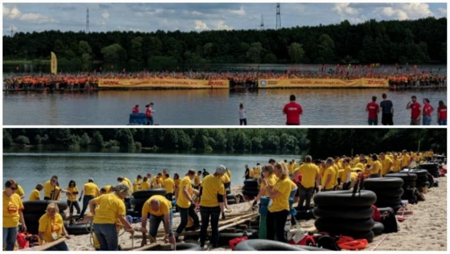 FOTO Impresionant! 956 de oameni s-au adunat pe o singură plută, pe apă