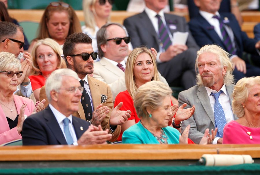 Sandra Beckham, David Beckham, Holly Branson, Richard Branson, John Major și Norma Major