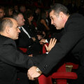 Gigi Becali (dreapta) are la Steaua o conducere formată din opt oameni. În Giuleşti, Copos plăteşte doar doi oameni