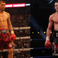 Lucian Bute (stînga) şi Carl Froch (dreapta)