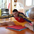 Geo Mişu se pregăteşte în sală, după o accidentare groaznică