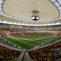 Poză de ieri dimineaţă de la pregătirile pentru finala UEFA Europa League