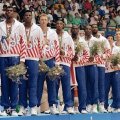 Dream-Team-ul care a luat aurul la JO 1992, 117-85 în finala cu Croația. Coșaverajul, plus 32, a fost cel mai mic din cele 8 meciuri disputate la Barcelona