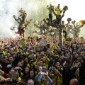 Fanii Borussiei s-au cocoțat pe unde au găsit pentru a-și vedea favoriții (foto: REuters)