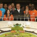 Macheta stadionului Olimpic cu decorul rezervat ceremoniei de deschidere a JO (foto: london2012.com)