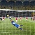 Imagine din meciul Dinamo - Gaz Metan, disputat pe Arena Națională