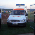 Momentele în care ambulanţa îl preia pe Cruceru şi iese din stadion