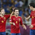 Alba, Xavi şi Busquets, 3 dintre catalanii din naţionala Spaniei. foto: Reuters