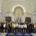 Poza de grup cu sportivii care au cîştigat medalii la Jocurile Olimpice de la Londra