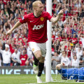 Paul Scholes, ieri, după cel de-al 107-lea gol al său în Premier League // Foto: AP/Agerpres