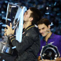 Novak Djokovici cu cel de-al doilea trofeu cucerit în Turneul Campionilor.