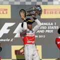 Podiumul din Texas: Hamilton, Vettel, Alonso.