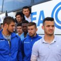 Săceanu, Cruceru, Acka și ceilalți fotbaliști au protestat pașnic și vor continua pînă la finele săptămînii // Foto: Bogdan Dănescu (Craiova)
