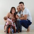 Carl Froch împreună cu partenera lui, modelul Rachel Cordingley, şi cei doi copii, bebeluşul Natalie şi Rocco, 3 ani // Foto: Daily Mail
