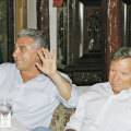 Giovanni Becali și Vova Cohn (dreapta) au lucrat împreună la finalizarea transferurilor de la Dinamo, puse sub acuzare de DNA