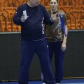 Gheorghe Tadici, în discuţie cu Luciana Marin, la Mondialul din 2013, gata să-şi încheie un nou mandat // Foto: Marius Ionescu