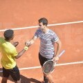 Gael Monfils a abandonat meciul cu Grigor Dimitrov din cauza unei accidentări. Bulgarul va juca finala la BRD Năstase-Ţiriac Trophy Foto: Raed Krishan