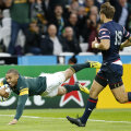 Bryan Habana marcînd unul dintre cele cinci eseuri de pînă acum de la Cupa Mondială // Foto: Reuters