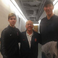 George Mureșan, Jim Boeheim, antrenor la Universitatea Syracuse, și Gheorge Mureșan, fotografiați în week-endul trecut