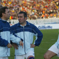 Cei doi Gică și Hristo Stoicikov, în 2004, înaintea meciului de retragere al lui Popescu // Foto: Cristi Preda