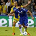 Diego Costa, în prim-plan, e mult sub forma sezonului trecut. Marți, de vină s-ar putea să fi fost și terenul greu (medalion)