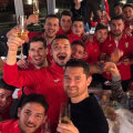 Fotbaliștii campioanei au sărbătorit calificarea ce aduce aproape un milion de euro în contul clubului // FOTO Facebook